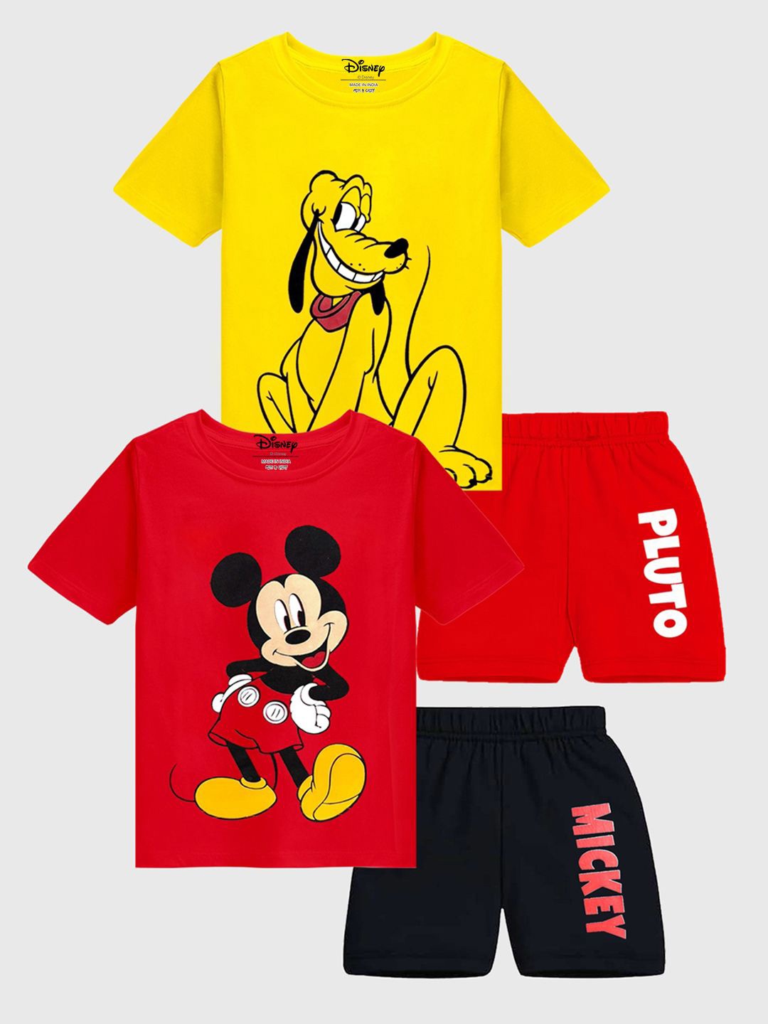 

Disney By Miss and Chief Boys Printed T-shirt with Shorts, Yellow