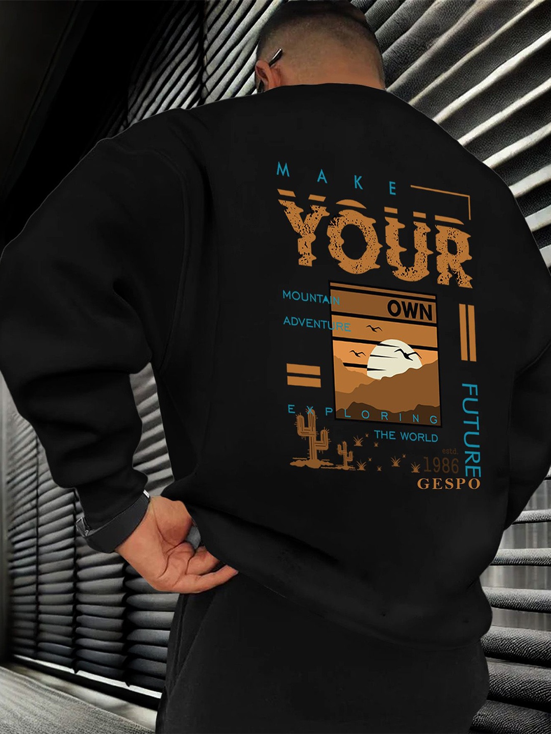 

AUSK Men Printed Pullover Sweatshirt, Black