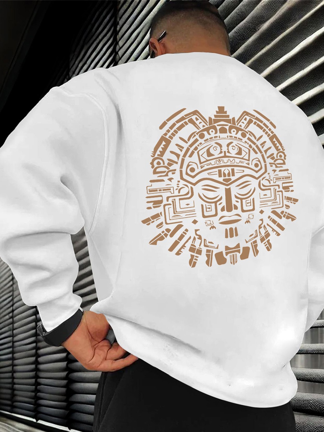 

AUSK Men Round Neck Long Sleeves Sweatshirt, White
