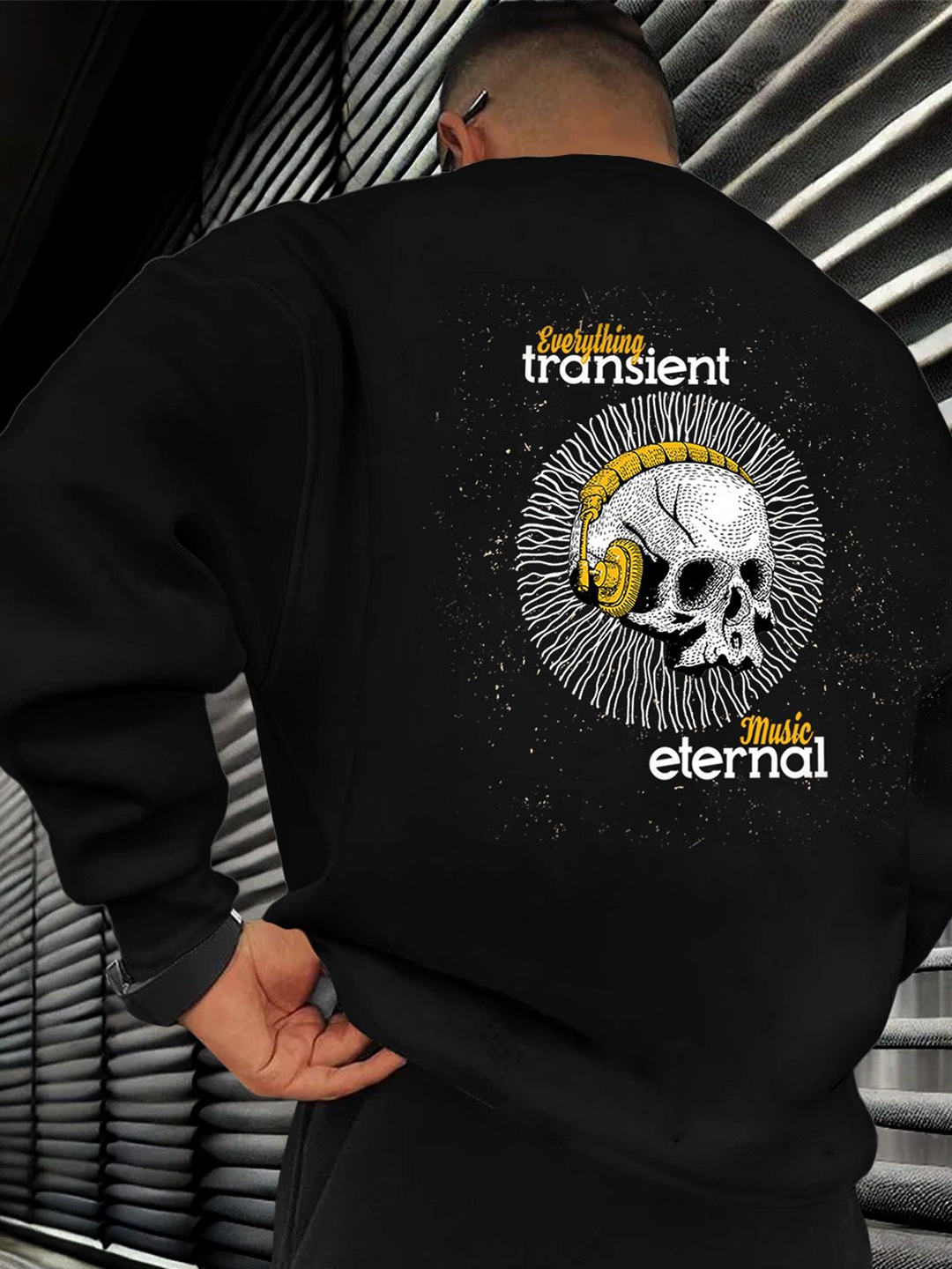 

AUSK Men Printed Sweatshirt, Black