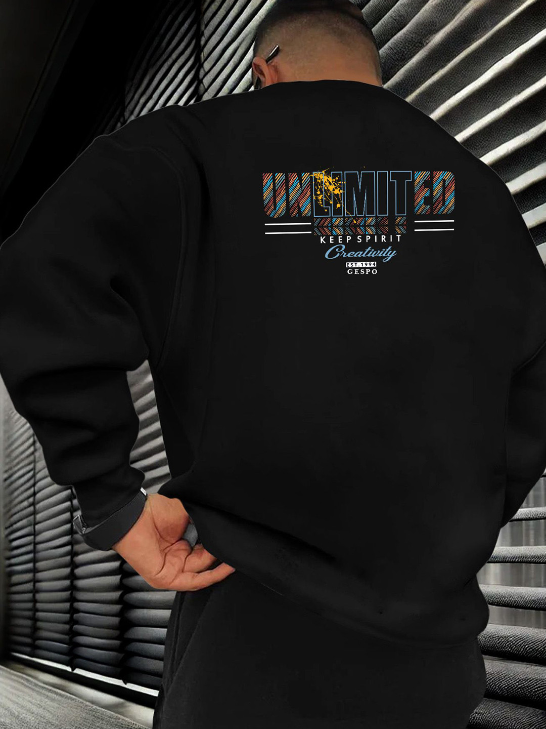 

AUSK Men Printed Pullover Sweatshirt, Black