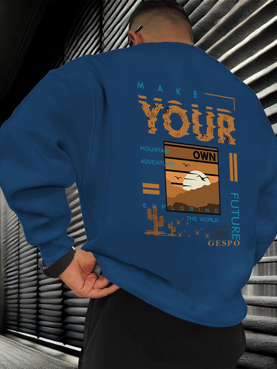 

AUSK Men Printed Pullover Sweatshirt, Teal