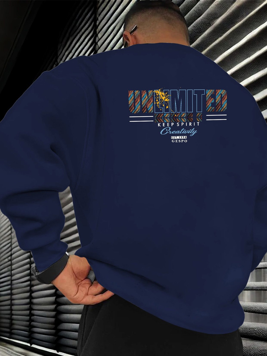 

AUSK Men Printed Pullover Sweatshirt, Blue