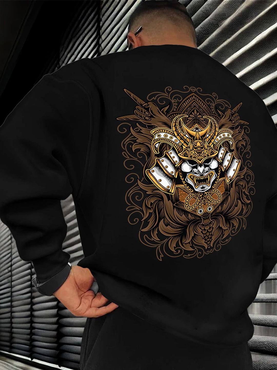 

AUSK Men Printed Sweatshirt, Black