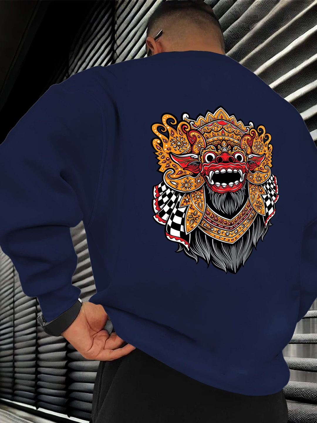

AUSK Men Printed Pullover Sweatshirt, Blue
