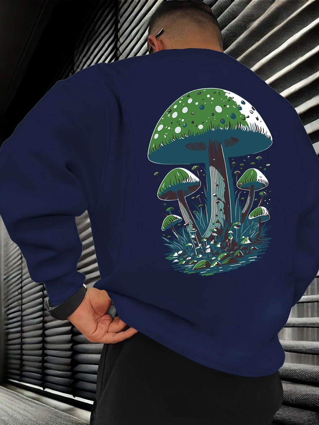 

AUSK Men Printed Sweatshirt, Blue