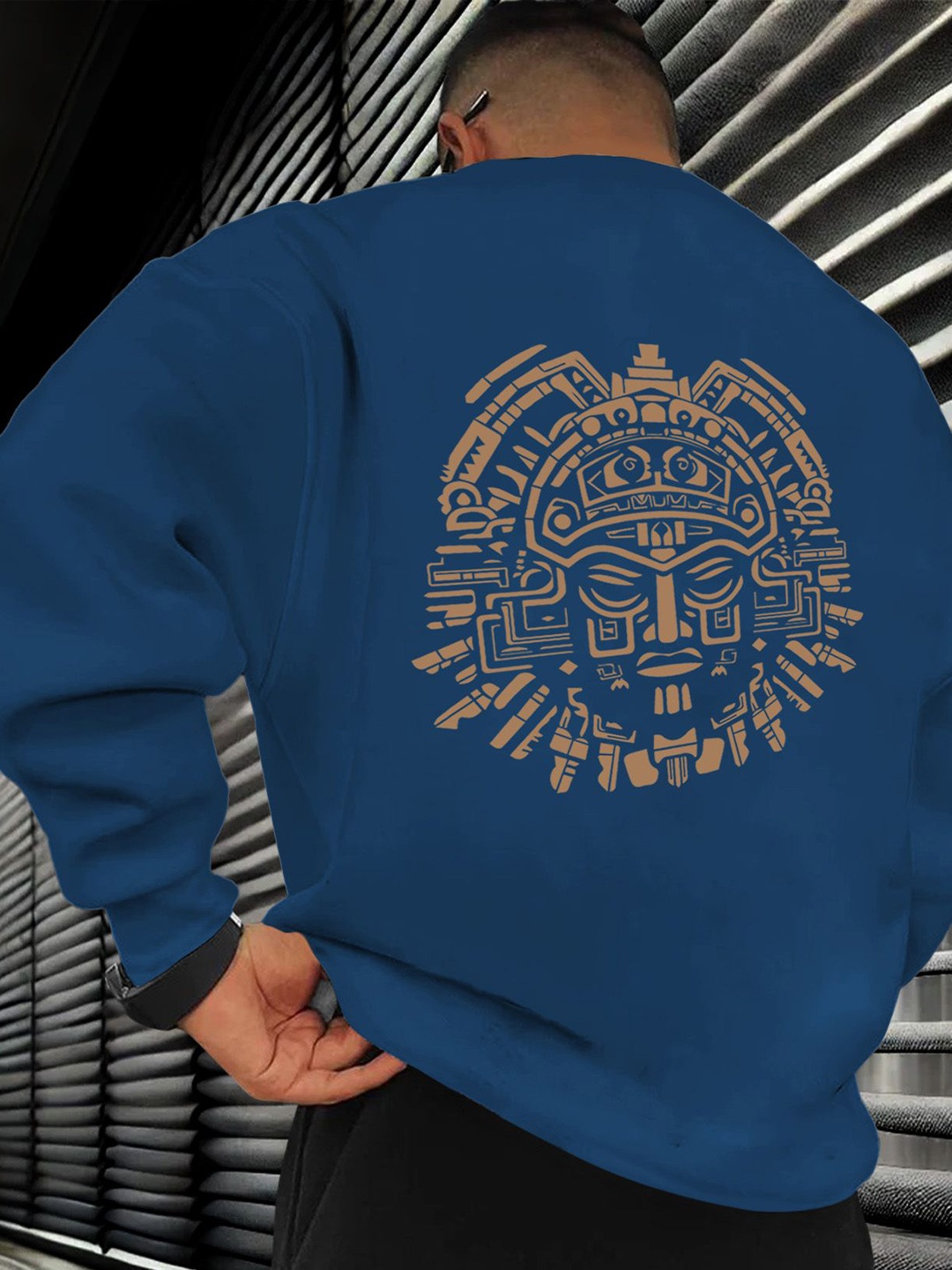 

AUSK Men Graphic Printed Sweatshirt, Blue