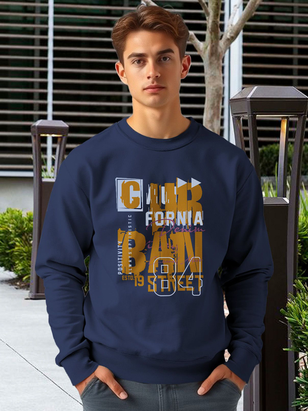

AUSK Men Graphic Printed Sweatshirt, Blue