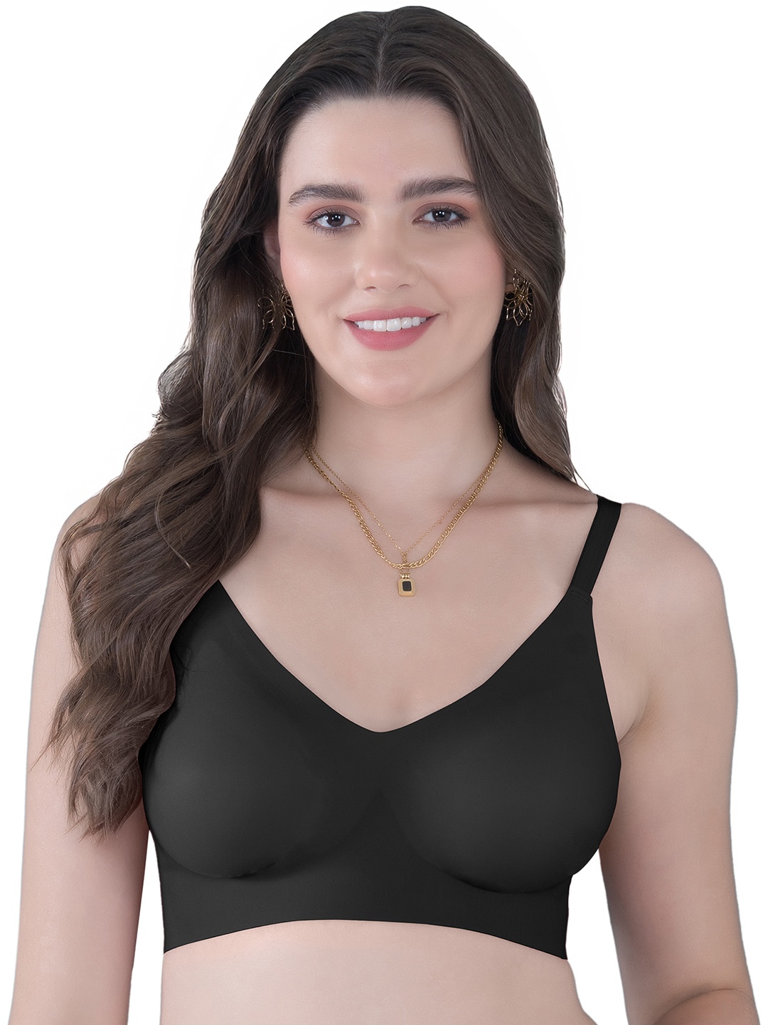 

Tweens Seamless Bonded Non-Padded Invisibra Elastic Free Bottom Band, Black