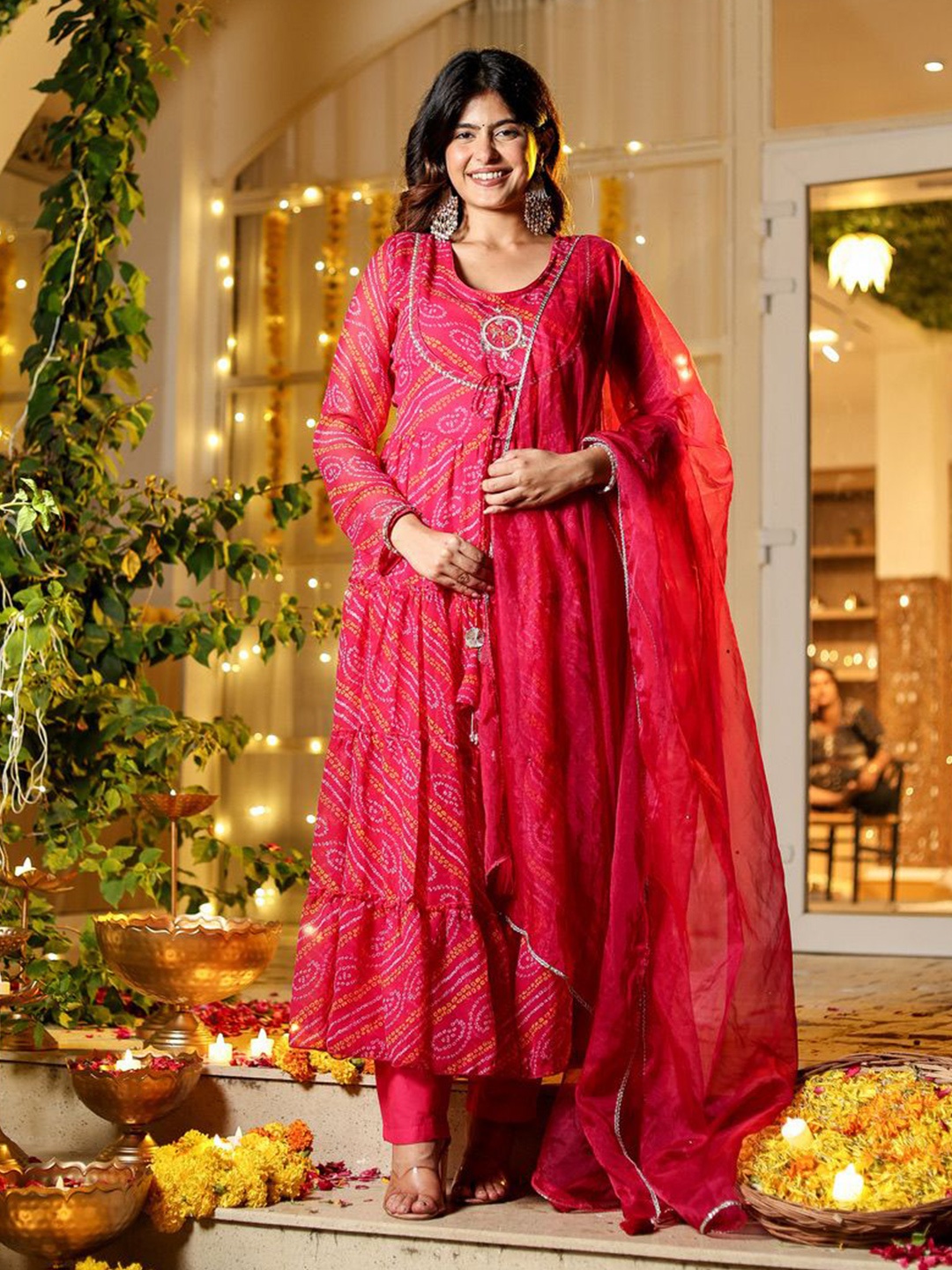 

Mirayaz Women Maxi Ethnic Dresses, Pink