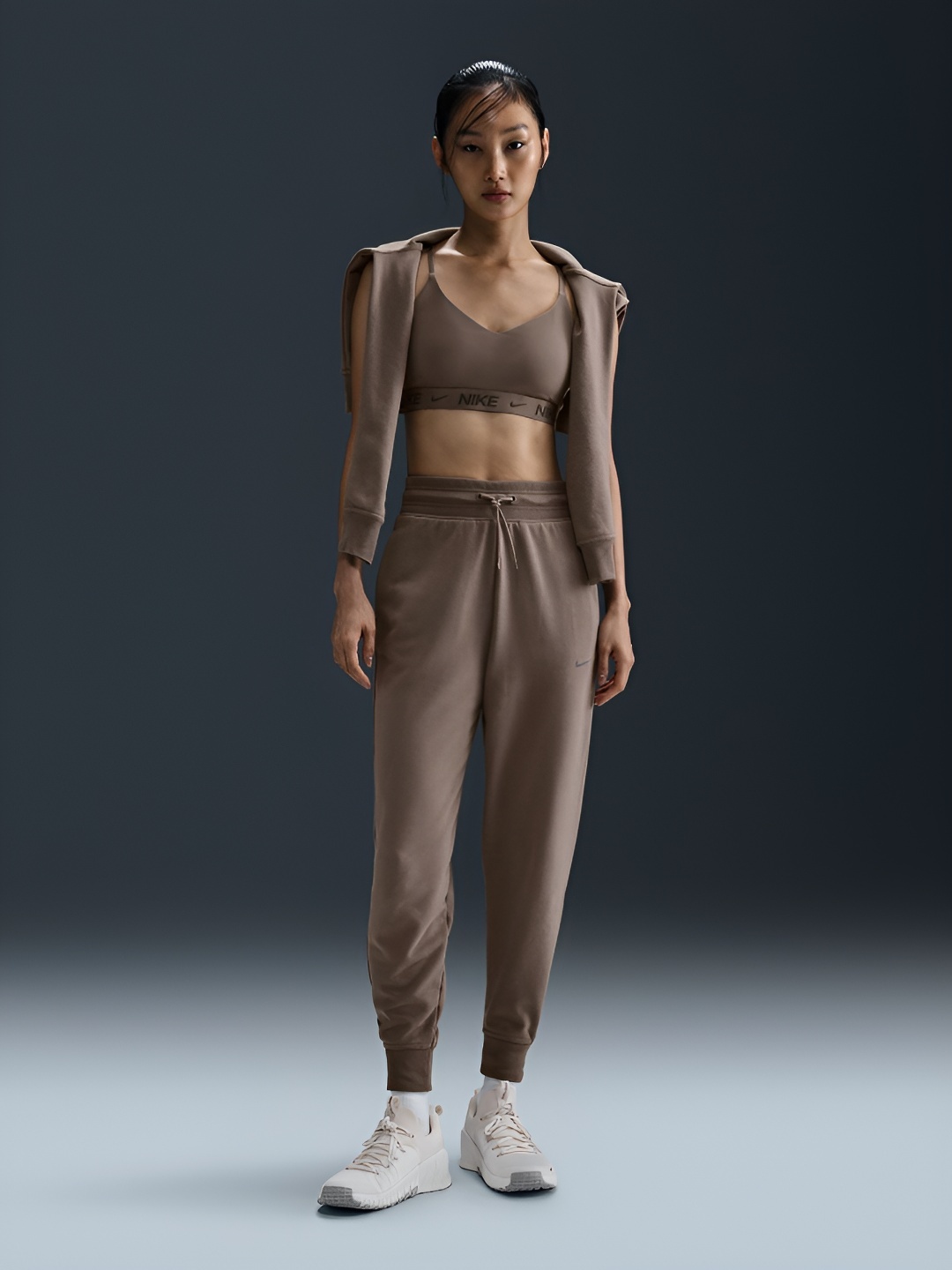 

Nike Dri-FIT One Women's High-Waisted 7/8 French Terry Joggers, Brown