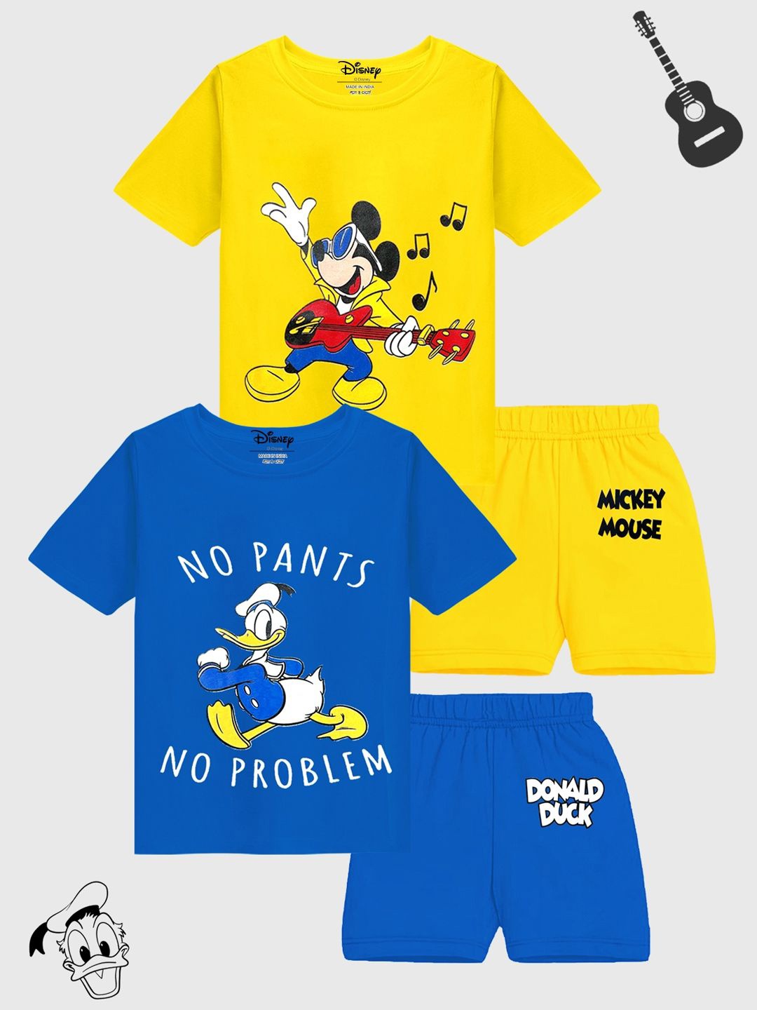 

Disney By Miss and Chief Boys Printed T-shirt with Shorts, Yellow