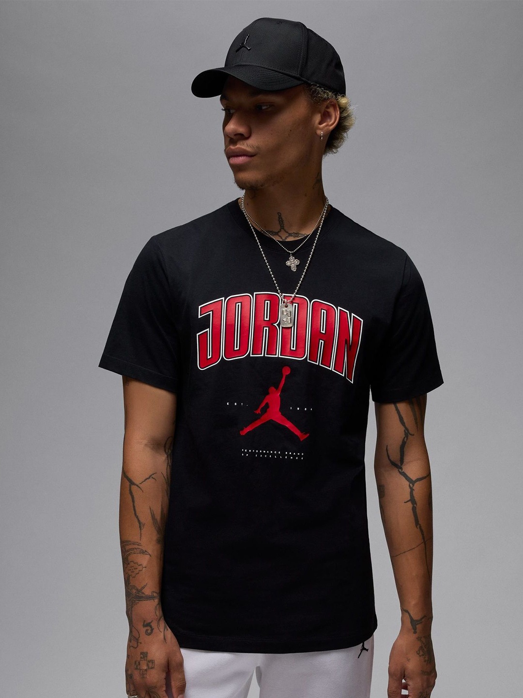 

Nike Jordan Men Typography Printed Cotton T-Shirt, Black
