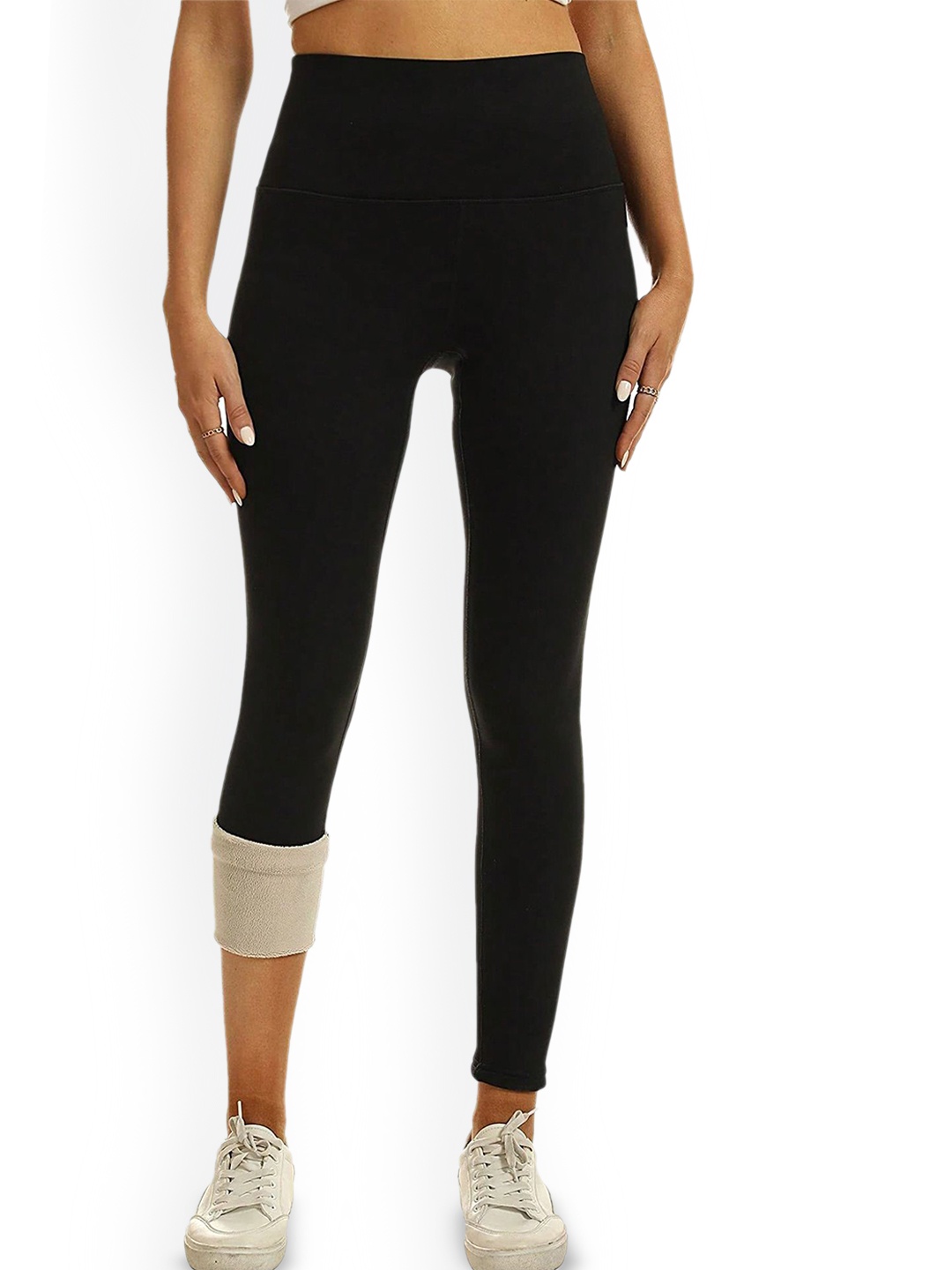 

LULU & SKY Women Skinny fit Ankle-Length Gym Tights, Black