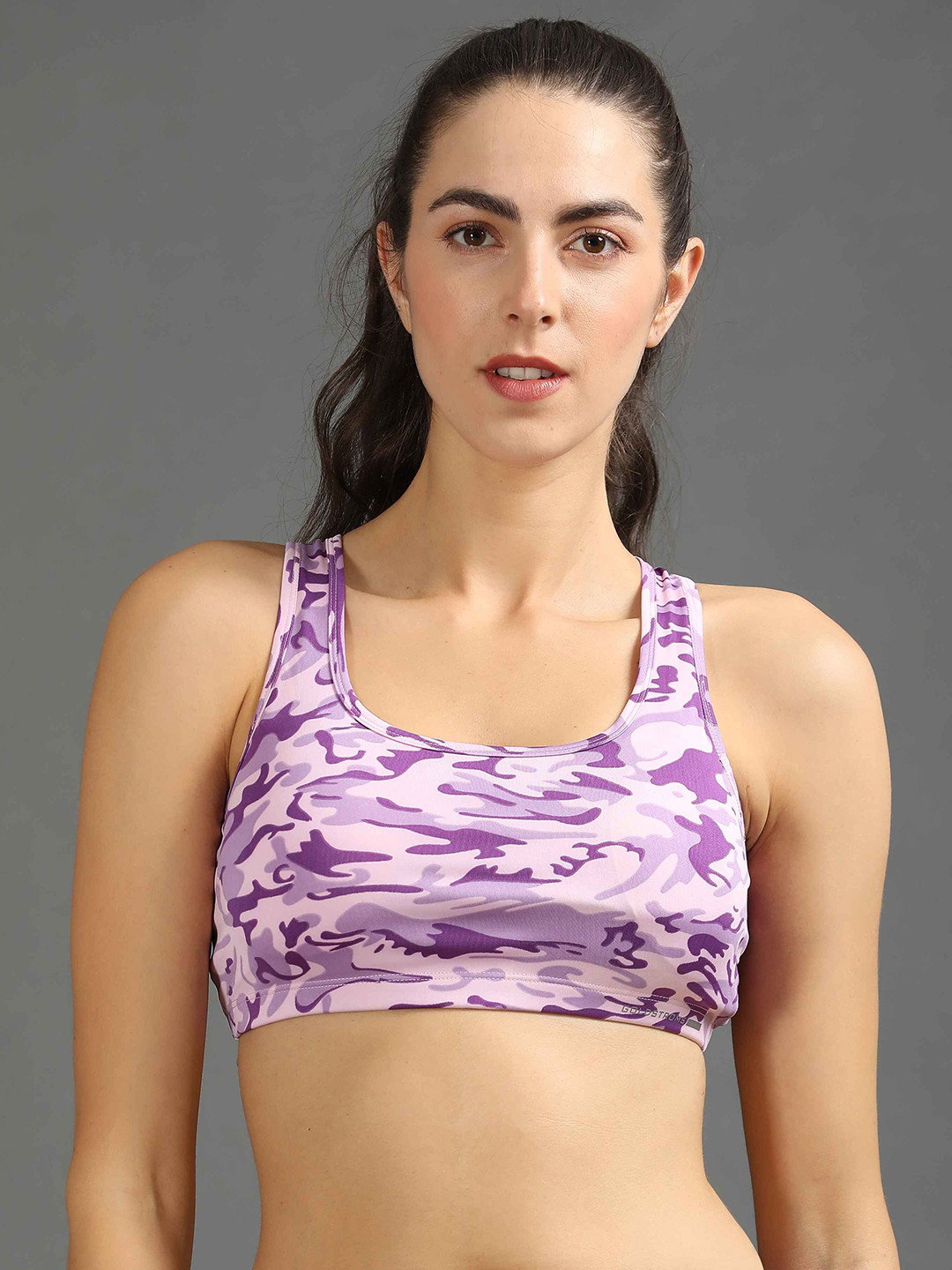 

GOLDSTROMS Women Abstract Printed Full Coverage Workout Bra, Pink