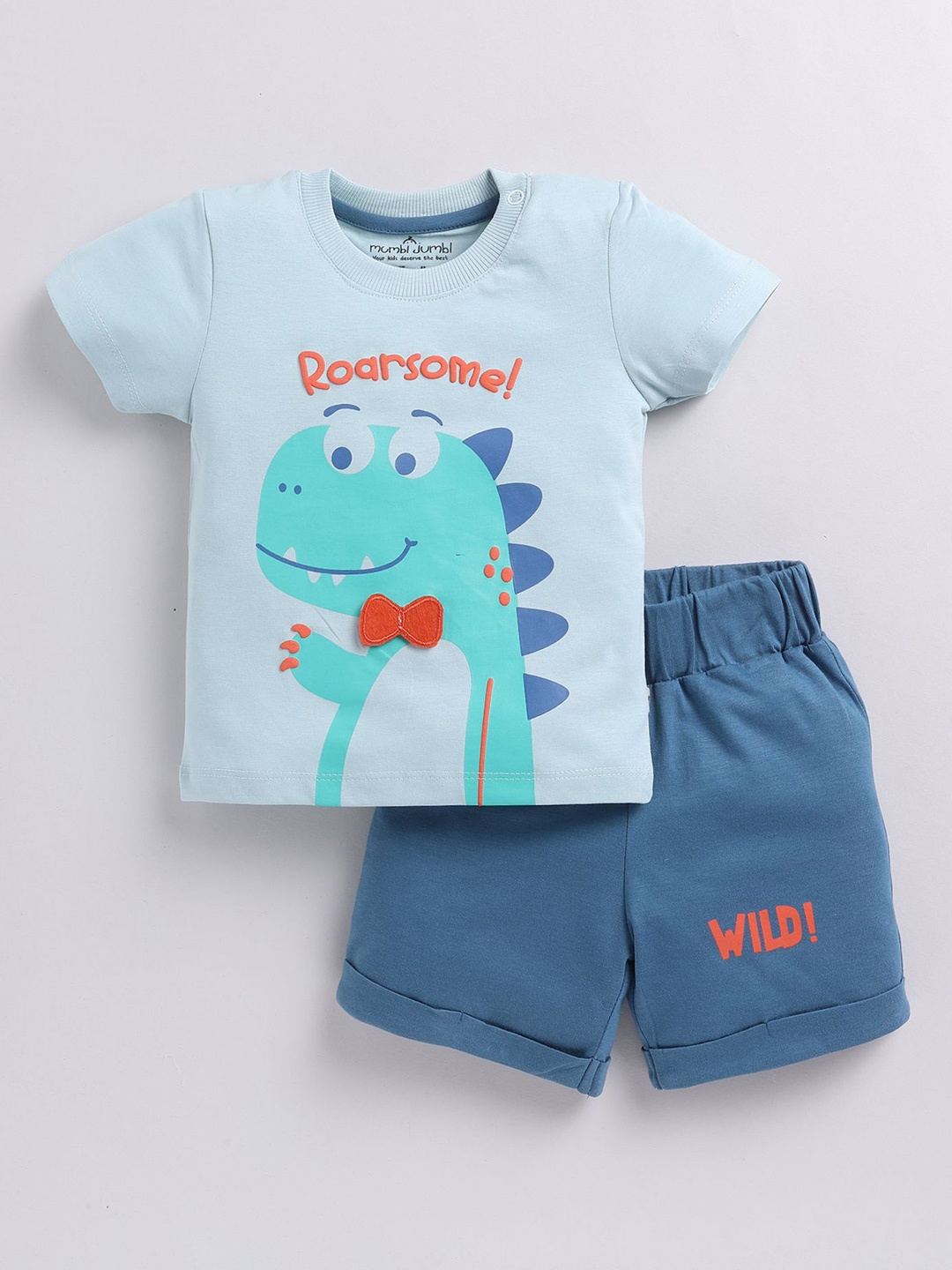

Mumbl Jumbl Boys Printed T-shirt with Shorts, Green