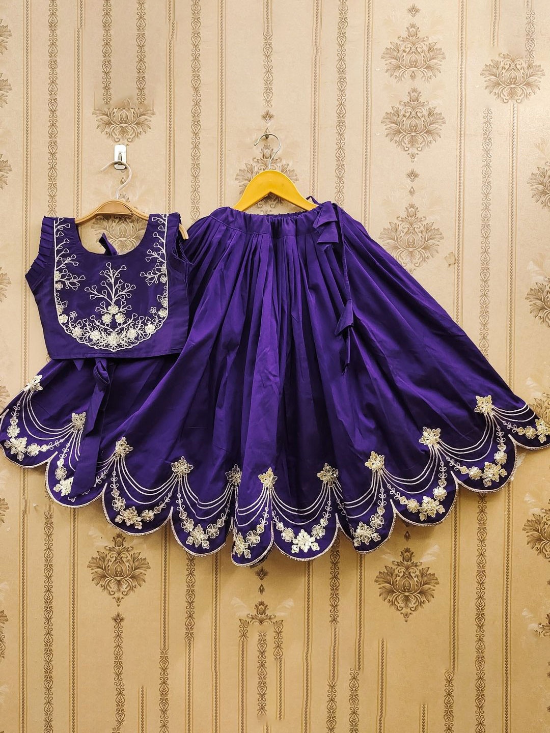 

JOVK DESIGN Girls Dyed Tie and Dye Ready to Wear Lehenga &, Blue