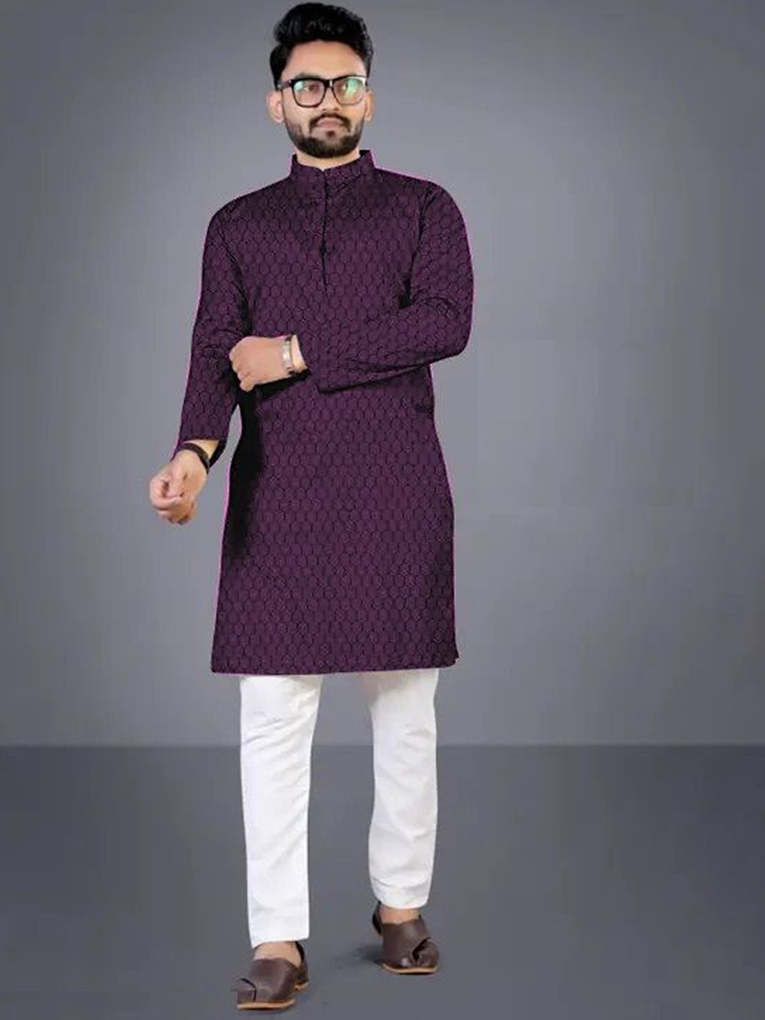 

Trillmixa Men Kurta, Purple