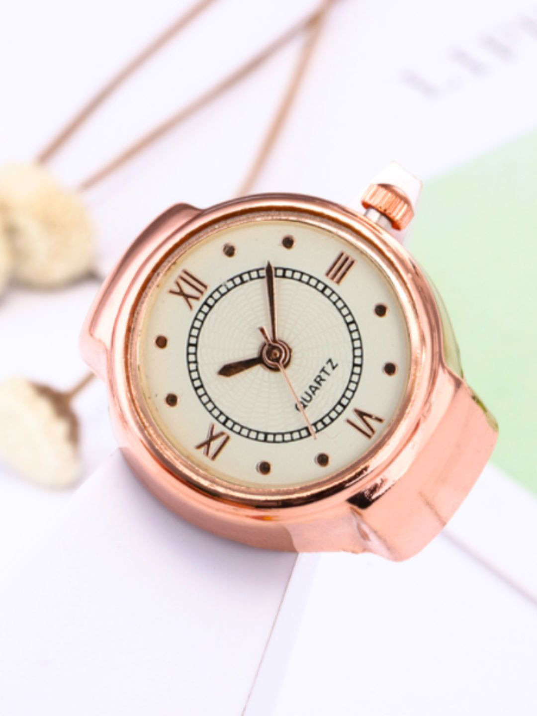 

DressBerry Rose-gold plated Stretchable Analogue Watch Ring