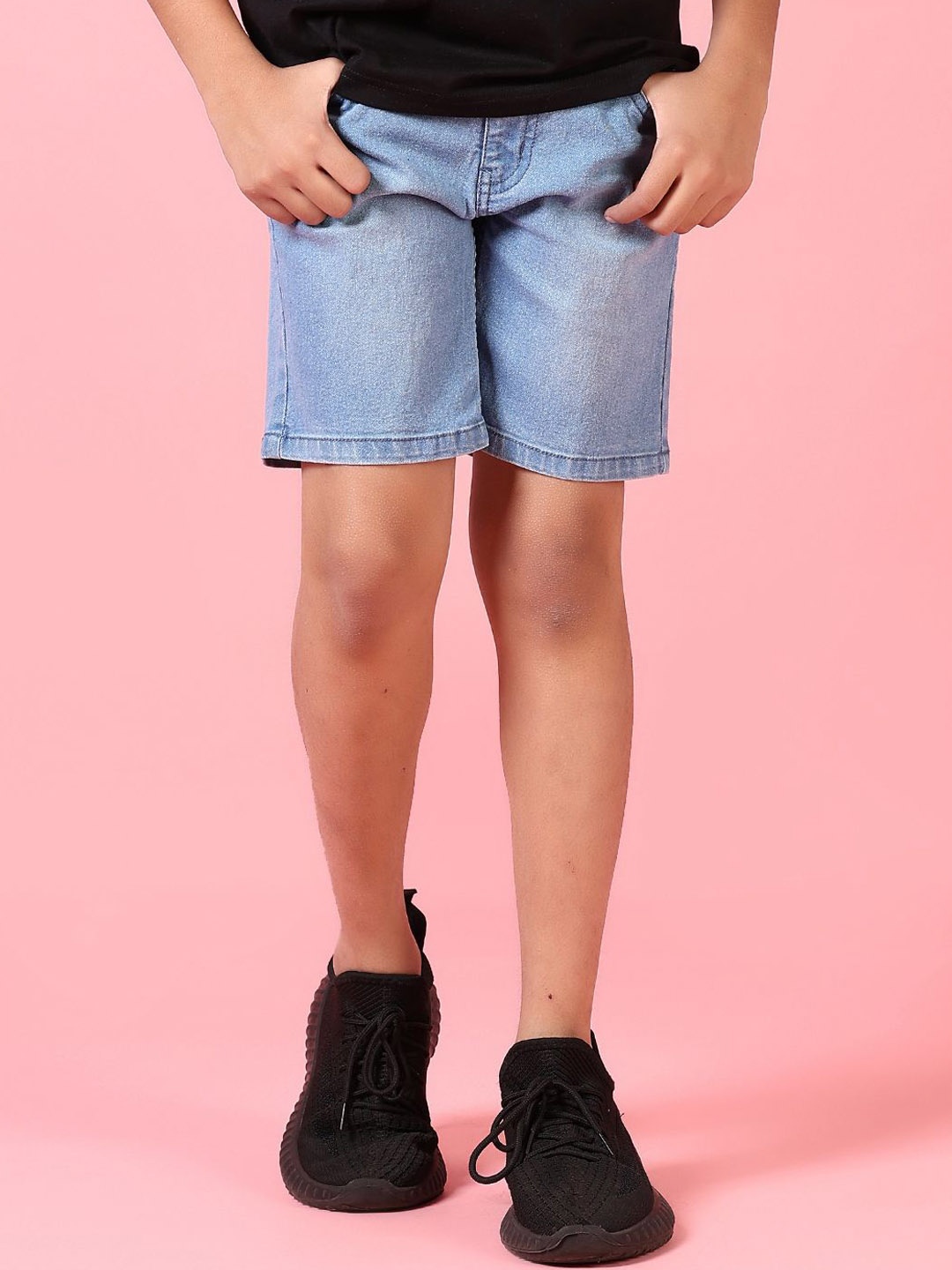 

V-Mart Boys Washed Denim Shorts, Blue