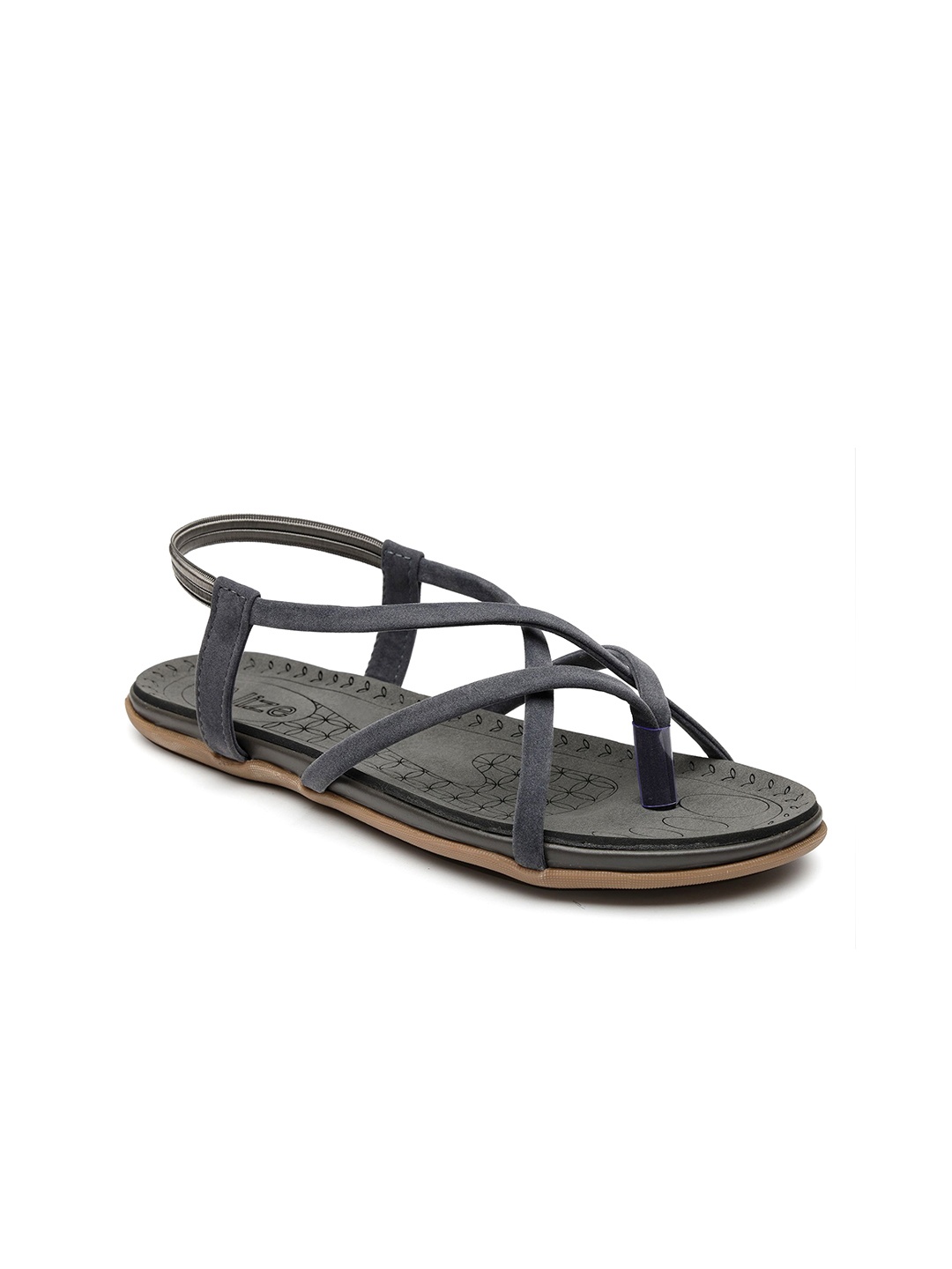 

NATSHUZ Women Open Toe Flats, Grey