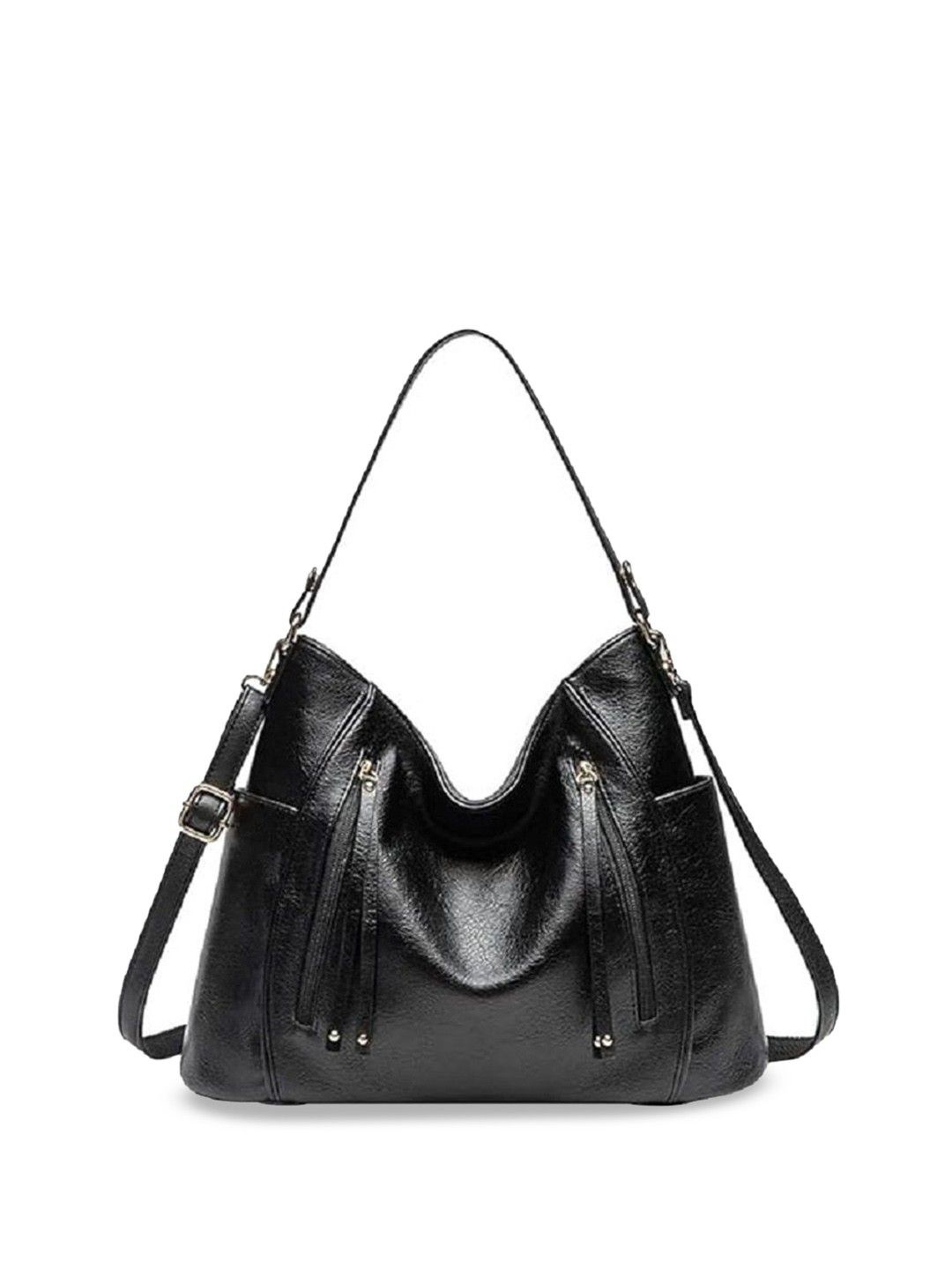

Lychee bags Women Solid Structured Shoulder Bag, Black
