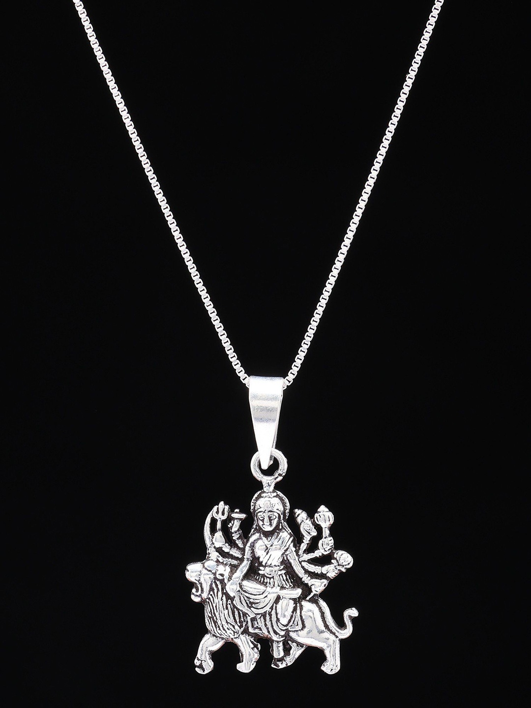 

Exotic India Sterling Silver Goddess Durga Pendant