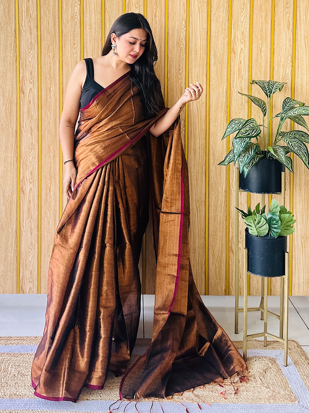 

Anouk Tissue Saree, Copper