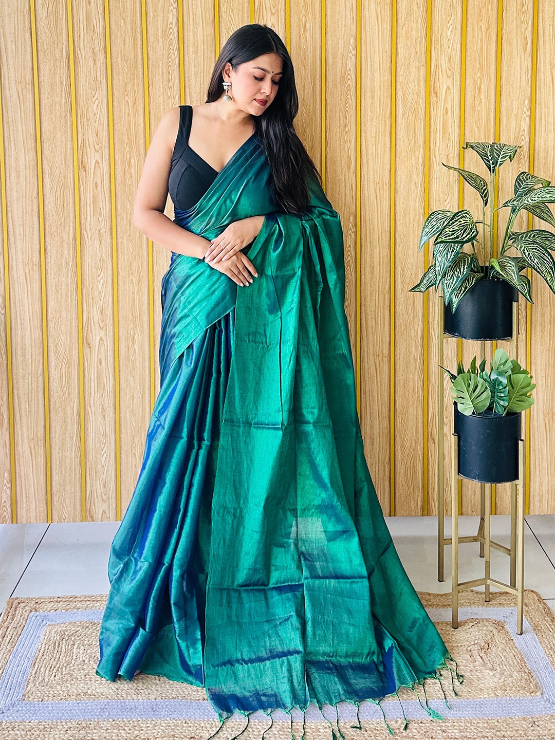 

Anouk Woven Design Saree, Teal