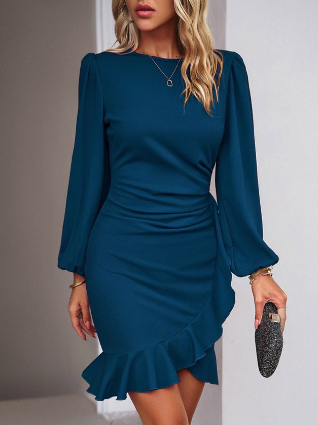 

StyleCast Round Neck Sheath Dress, Blue