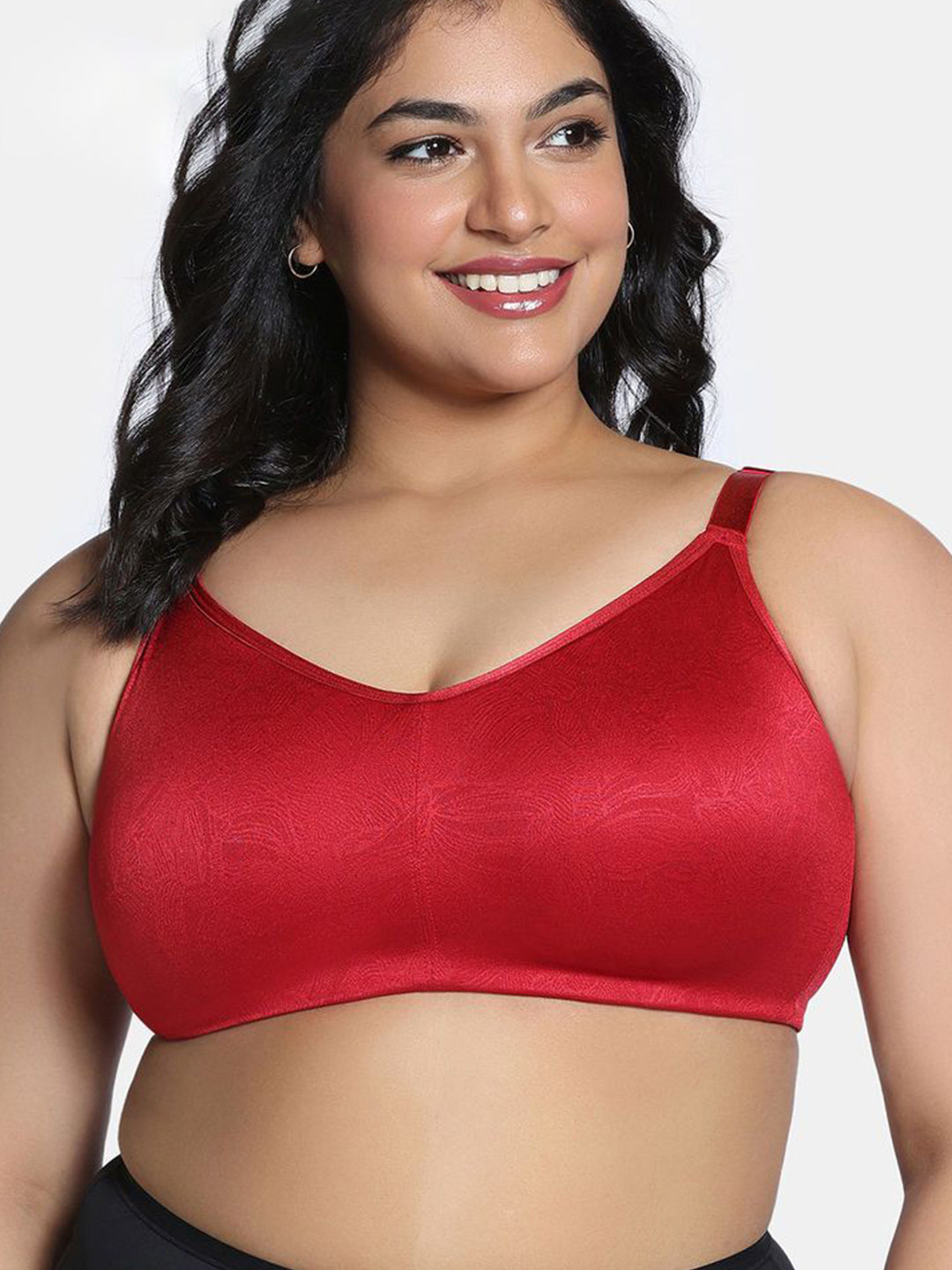 

Zivame Women All Day Comfort Non-Wired Full Coverage Non Padded Minimizer Bra, Red