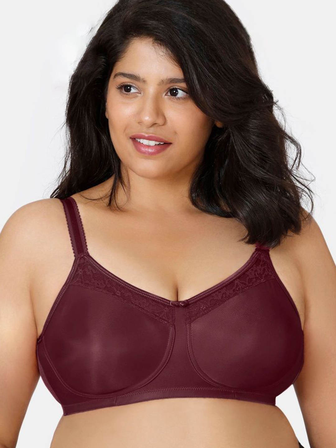 

Zivame Women Full Coverage Non-Wired and Non Padded Minimizer Bra, Maroon