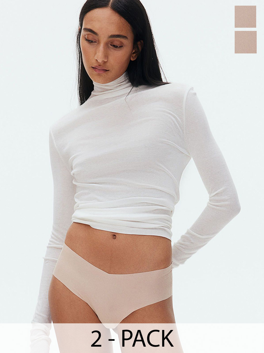 

H&M Women Pack Of 3 Invisible Hipster Briefs, Beige
