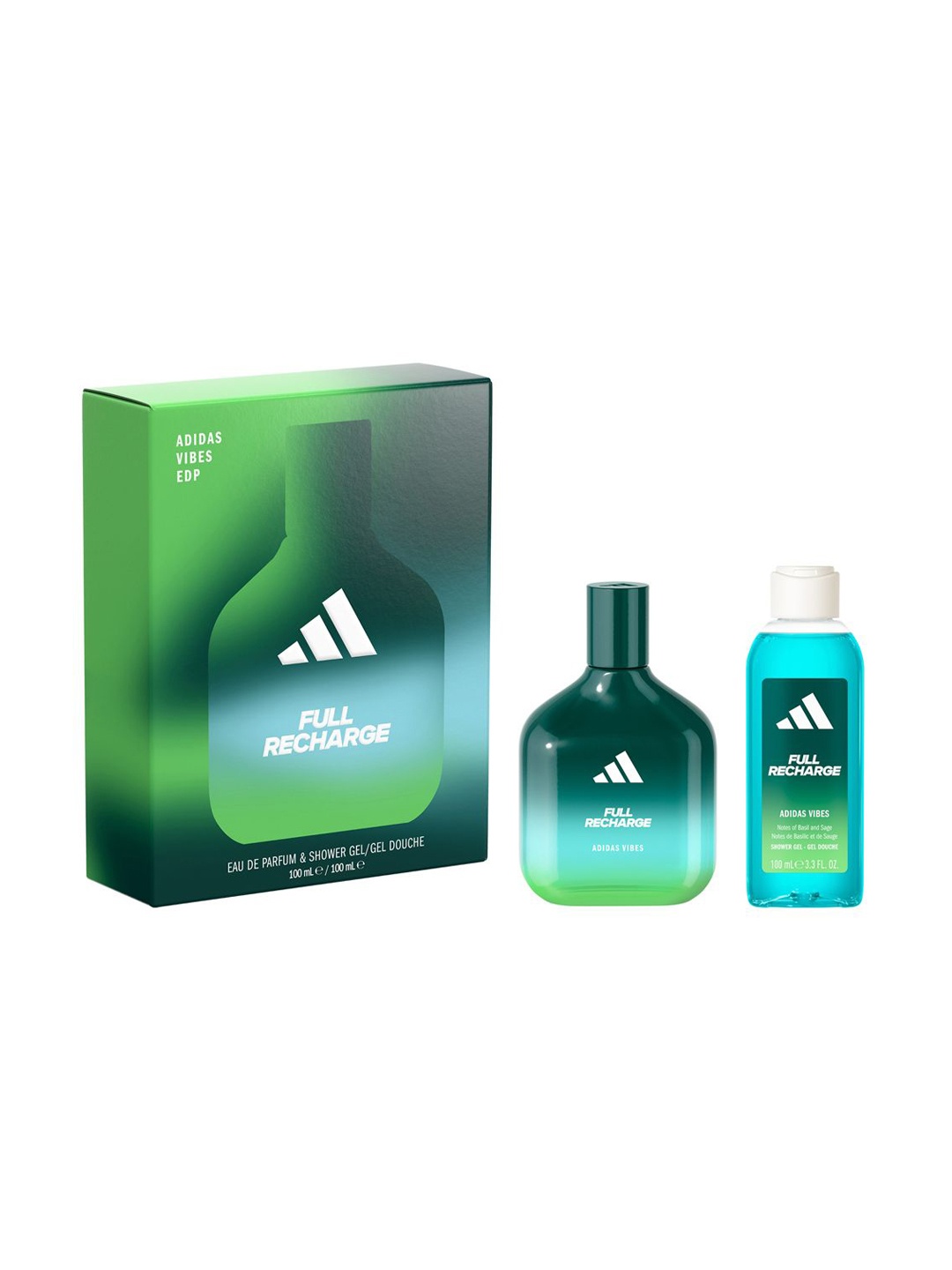 

Adidas Vibes Full Recharge Gift Set Eau de Parfum - 100 ml & Shower Gel - 100 ml, Transparent