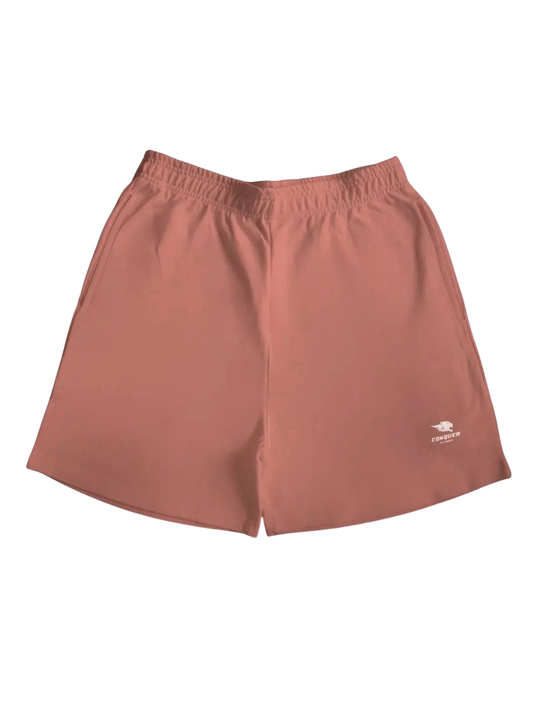 

EROBOLD Men Cotton Mid-Rise Above Knee Shorts, Peach