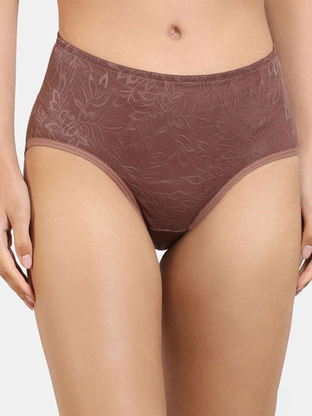

Zivame Women Self Design Mid Rise Hipster Briefs, Brown