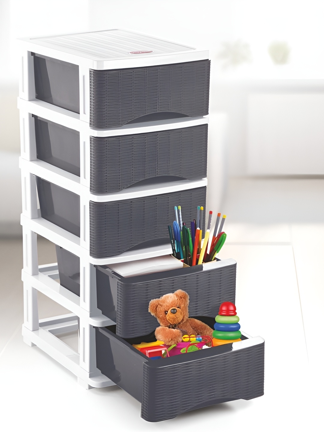 

Nayasa Grey Set of 5 Regular Multi-Utility Organisers