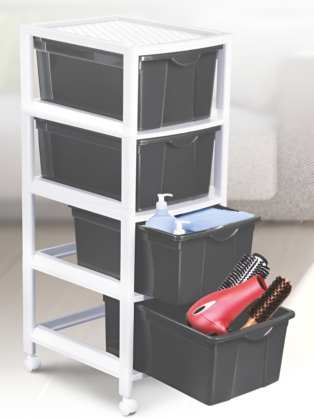 

Nayasa Grey Set of 4 Regular Multi-Utility Organisers