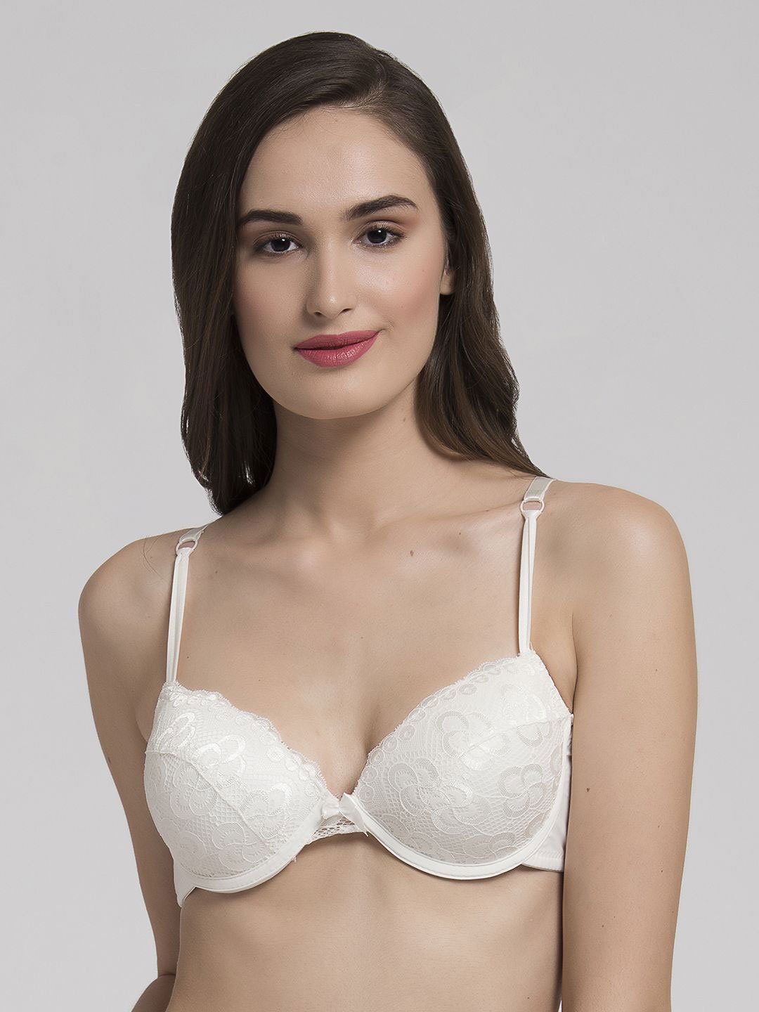 

MAKCLAN Women Medium Coverage Underwired Lightly Padded Bra, White