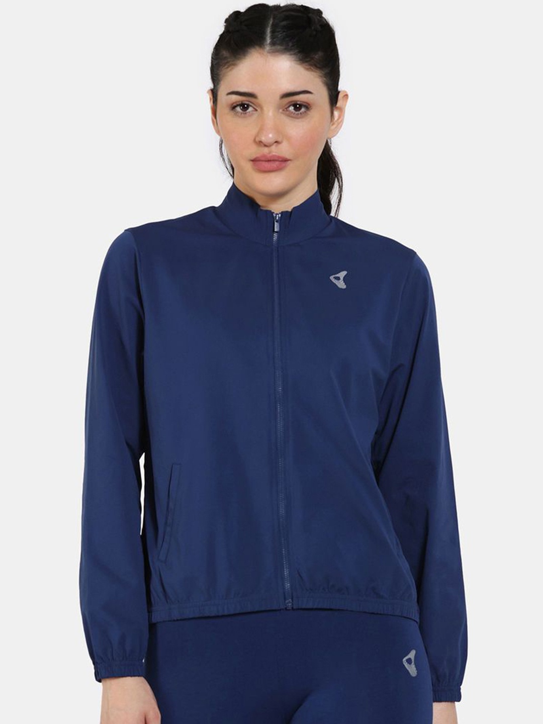 

Zelocity by Zivame Women Mock Collar Solid Casual Sporty Jacket, Blue