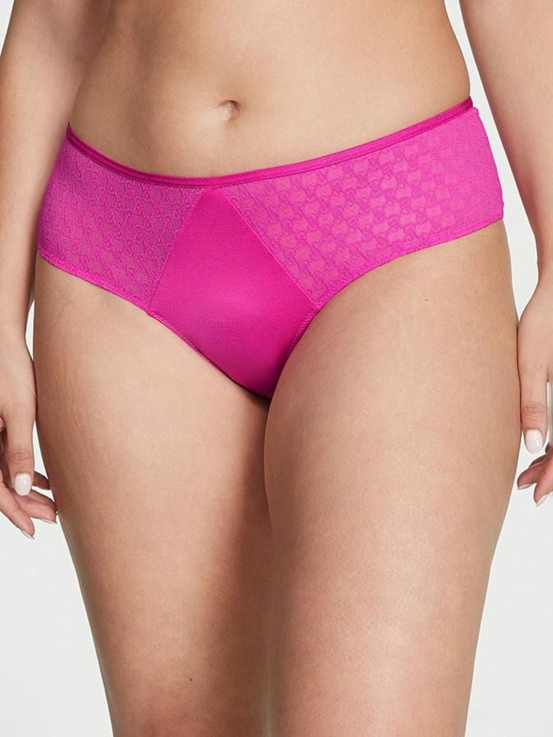 

Victoria's Secret Women Self Design Mid-Rise Cheeky Brief, Pink