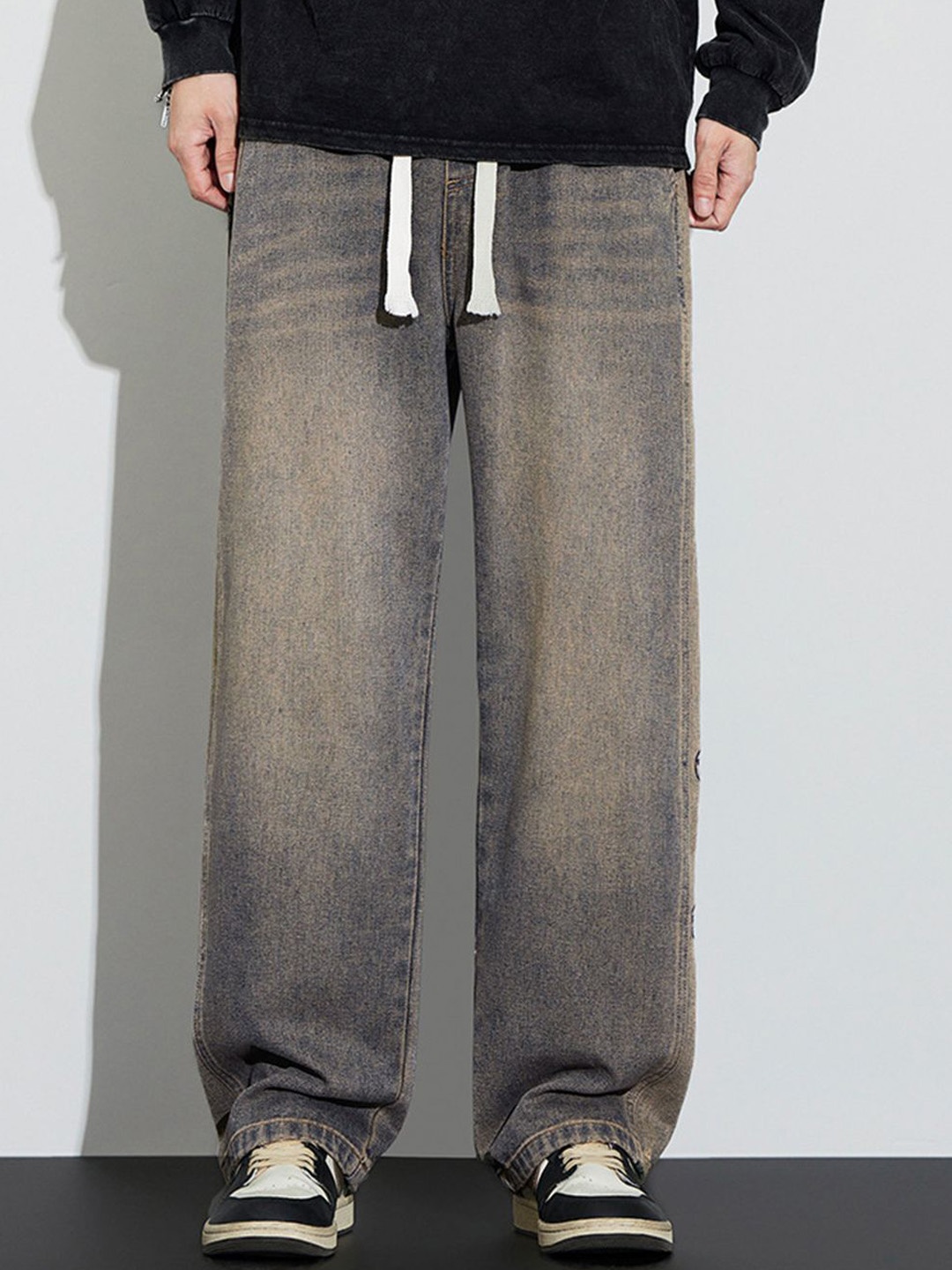 

StyleCast Men High Rise Straight Fit Jeans, Grey