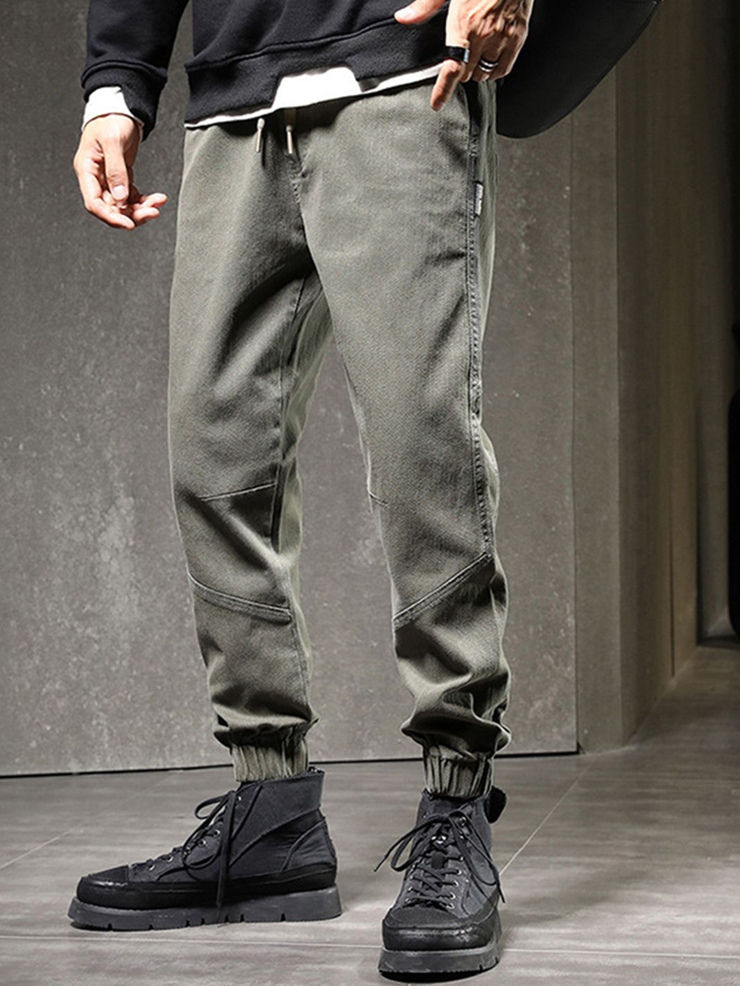 

StyleCast Men Slim Fit Mid-Rise Joggers, Green