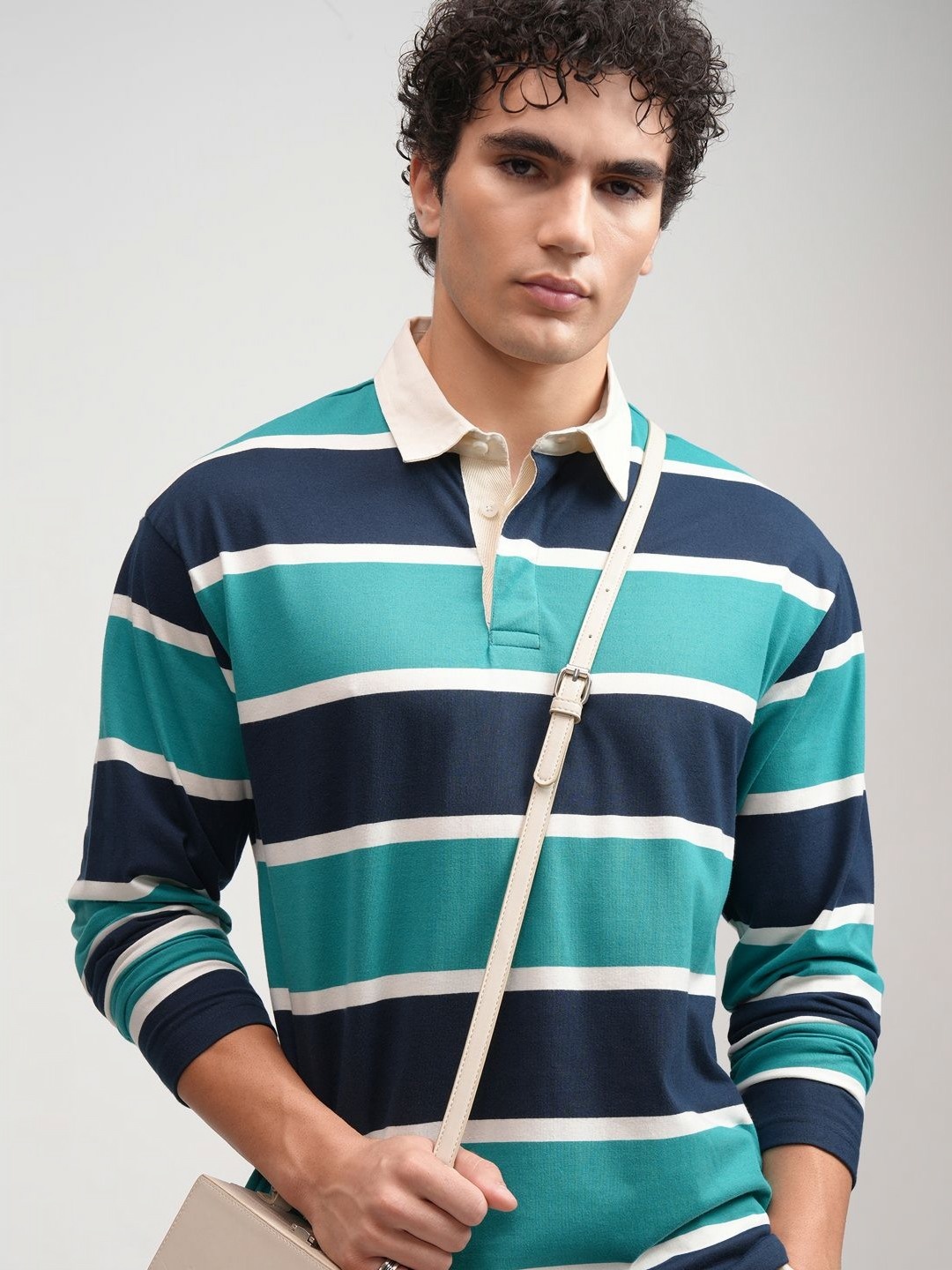 

HIGHLANDER Men Relaxed Polo Collar T-shirt, Navy blue
