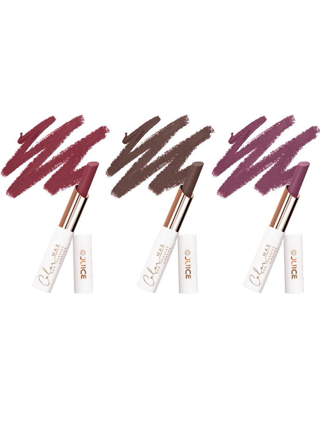 

JUICE Set Of 3 Color Max Non-Transfer Lipsticks - M01 - M17 - M18, Pink