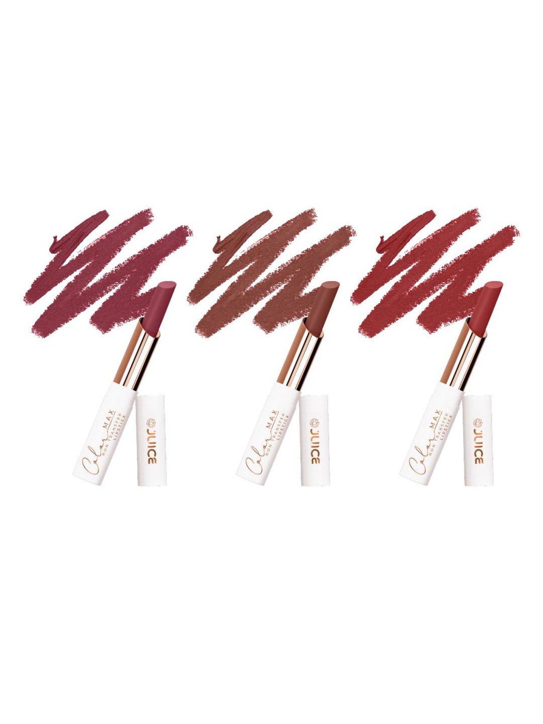 

JUICE Set Of 3 Color Max Non-Transfer Lipsticks - M01 - M02 - M03, Brown