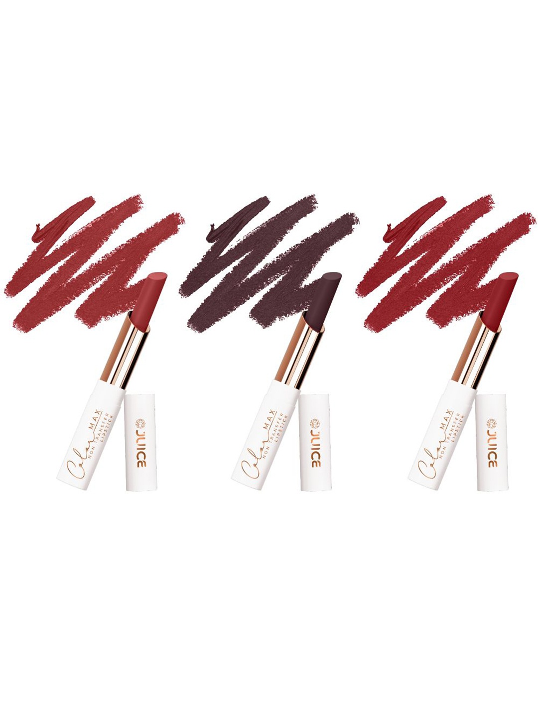

JUICE Set Of 3 Color Max Non Transfer Lipstick- Shade- M03- M07- M08, Maroon