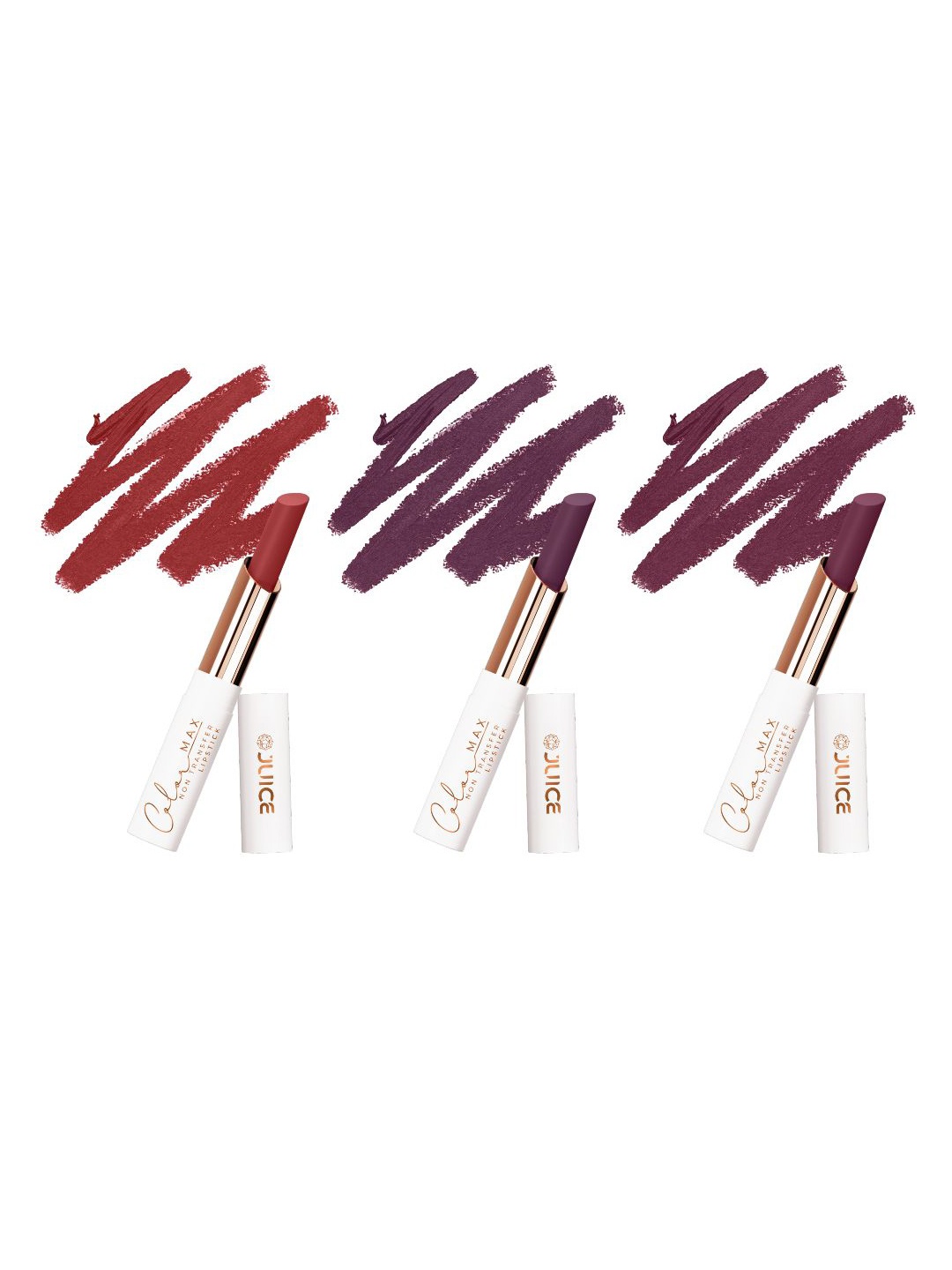 

JUICE Set Of 3 Color Max Non-Transfer Lipsticks - M03 - M13 - M14, Purple