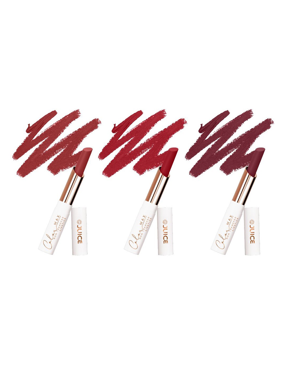 

JUICE Set Of 3 Color Max Non Transfer Lipstick- Shade- M03- M21- M22, Red