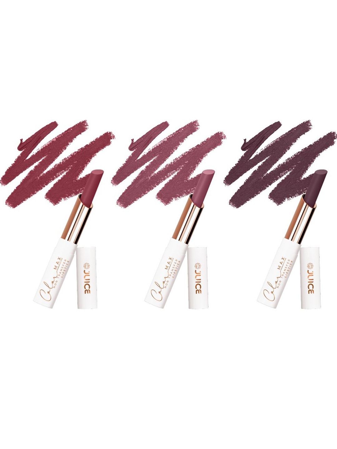 

JUICE Set Of 3 Color Max Non-Transfer Lipsticks - M01 - M15 - M16, Brown